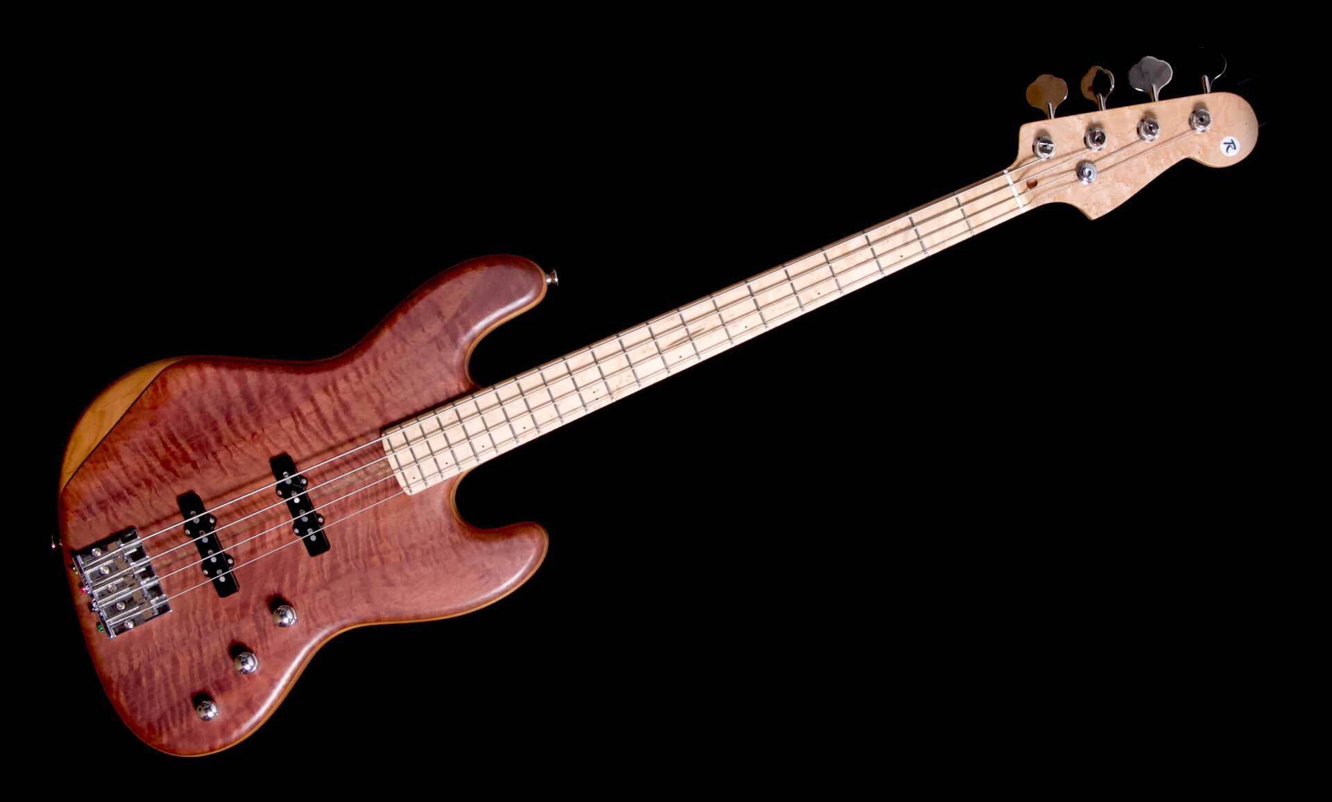 Rikkers Jazzbass Jarrah top Frontside