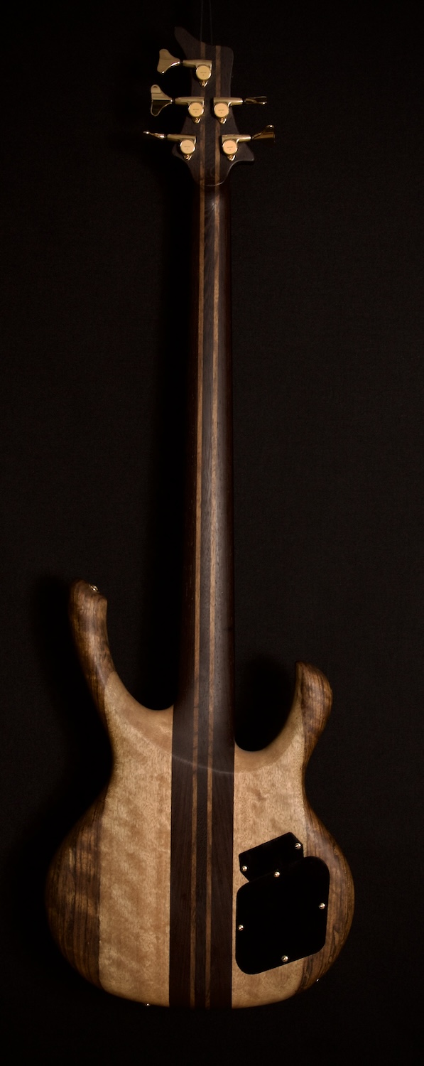 Rikkers Flatline Lefty Back Rikkers Jazzbass Jarrah top backside